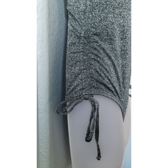 Metallic Side-Cinch One Piece Swimsuit Green Sz S - Picture 4 of 7
